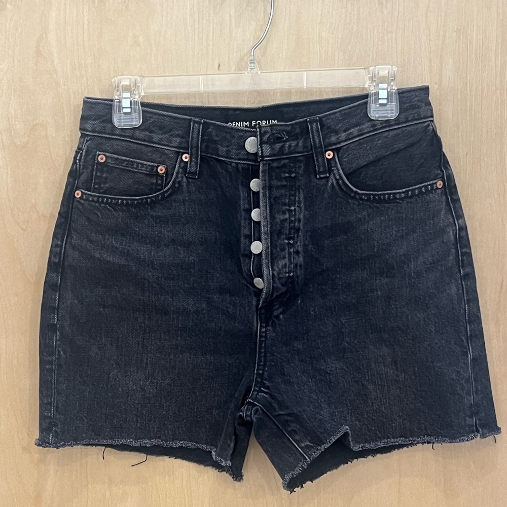 Denim Forum Black Jean Shorts Classic Style